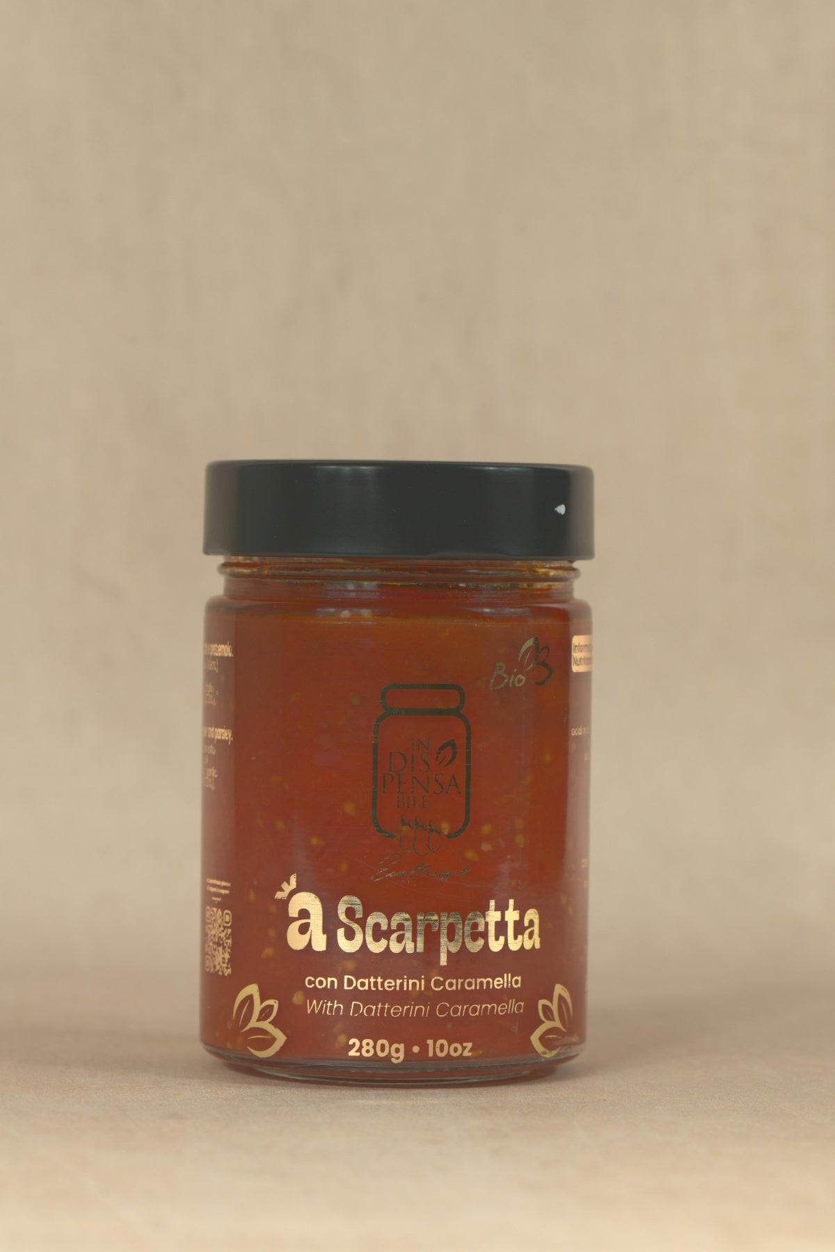 'A Scarpetta Datterini Tomato Sauce, glass jar with cream label, IndispensabileBio, Campania