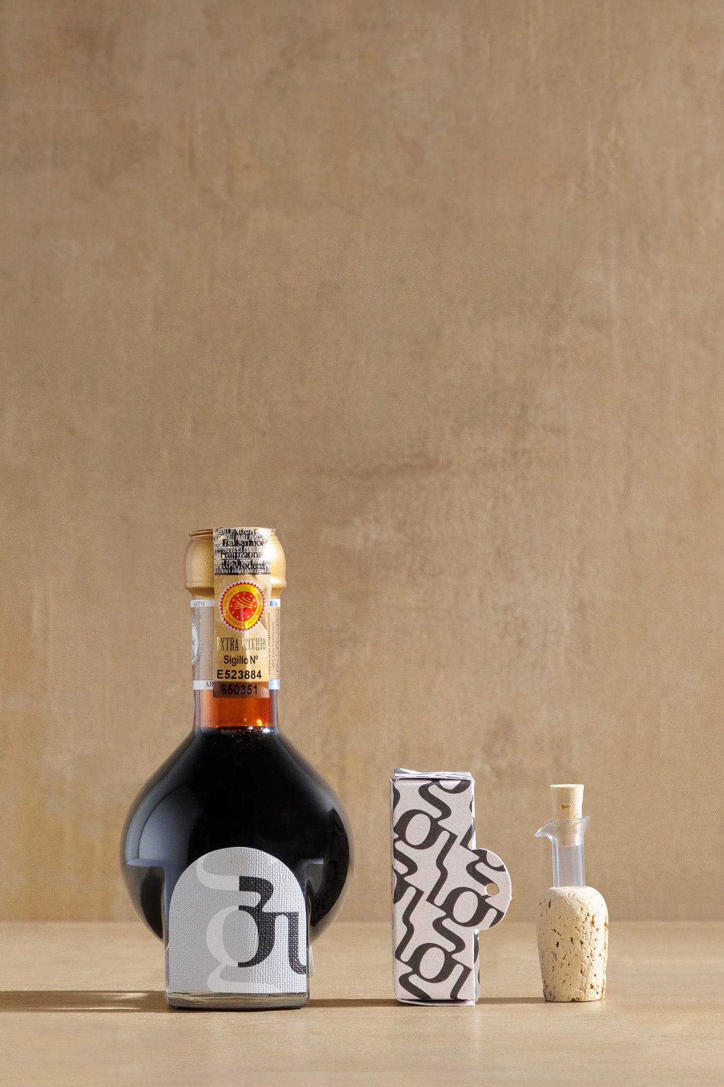 Traditional Balsamic Vinegar of Modena PDO Extra-Aged, presentation bottle of Extra Vecchio PDO balsamic, Guerzoni, Modena