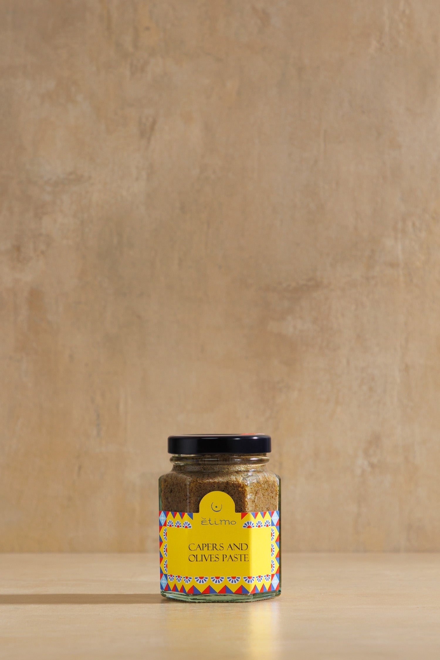Capers and Olive Paste, glass jar of caper and olive paste, Bonomo & Giglio (Etimo), Pantelleria