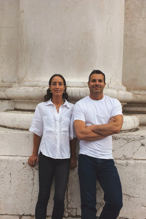 Cristiano and Briana, founders of Terra Sacra, in Italy