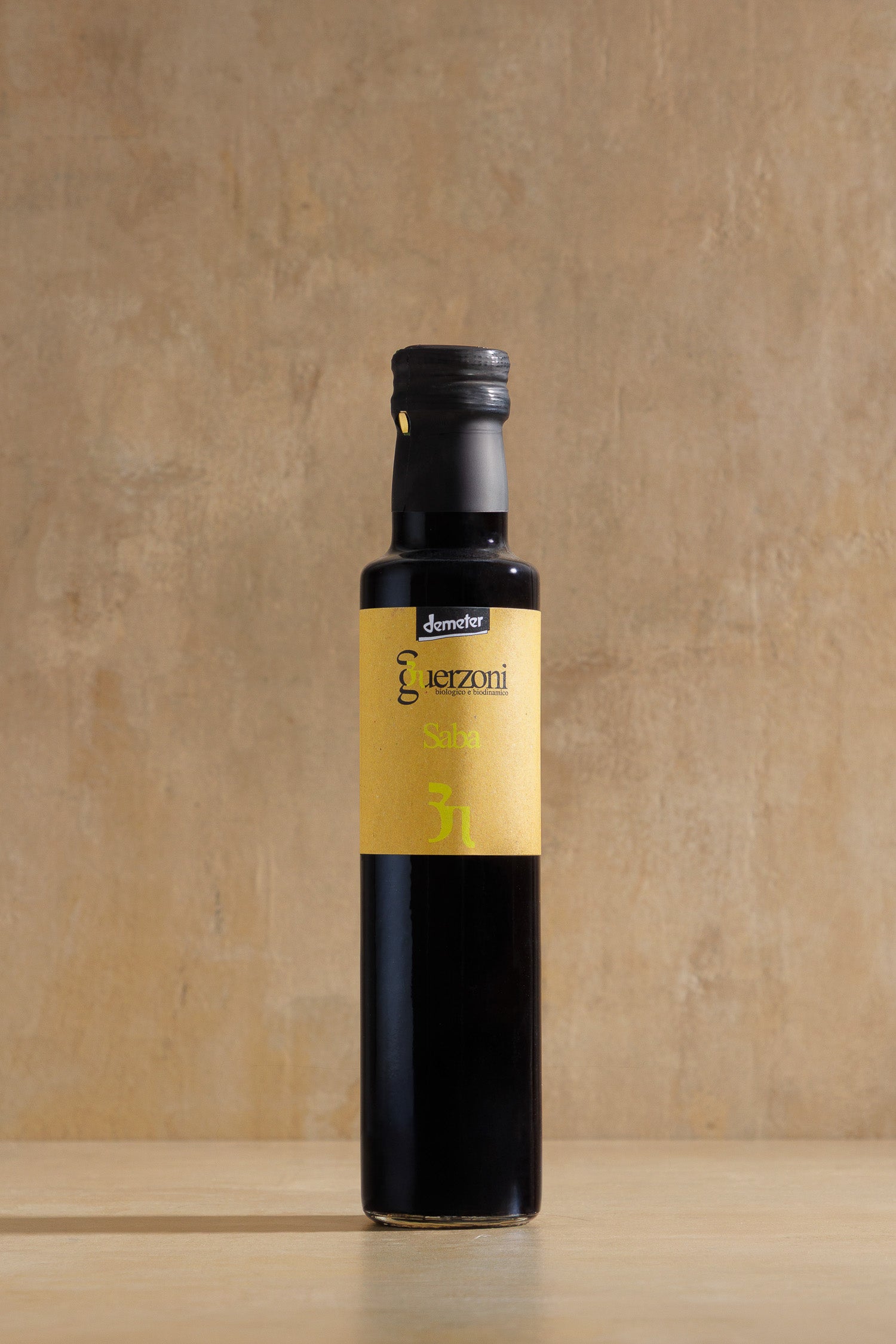 Saba Cooked Grape Must Condiment, glass bottle of organic cooked grape must, Guerzoni, Modena